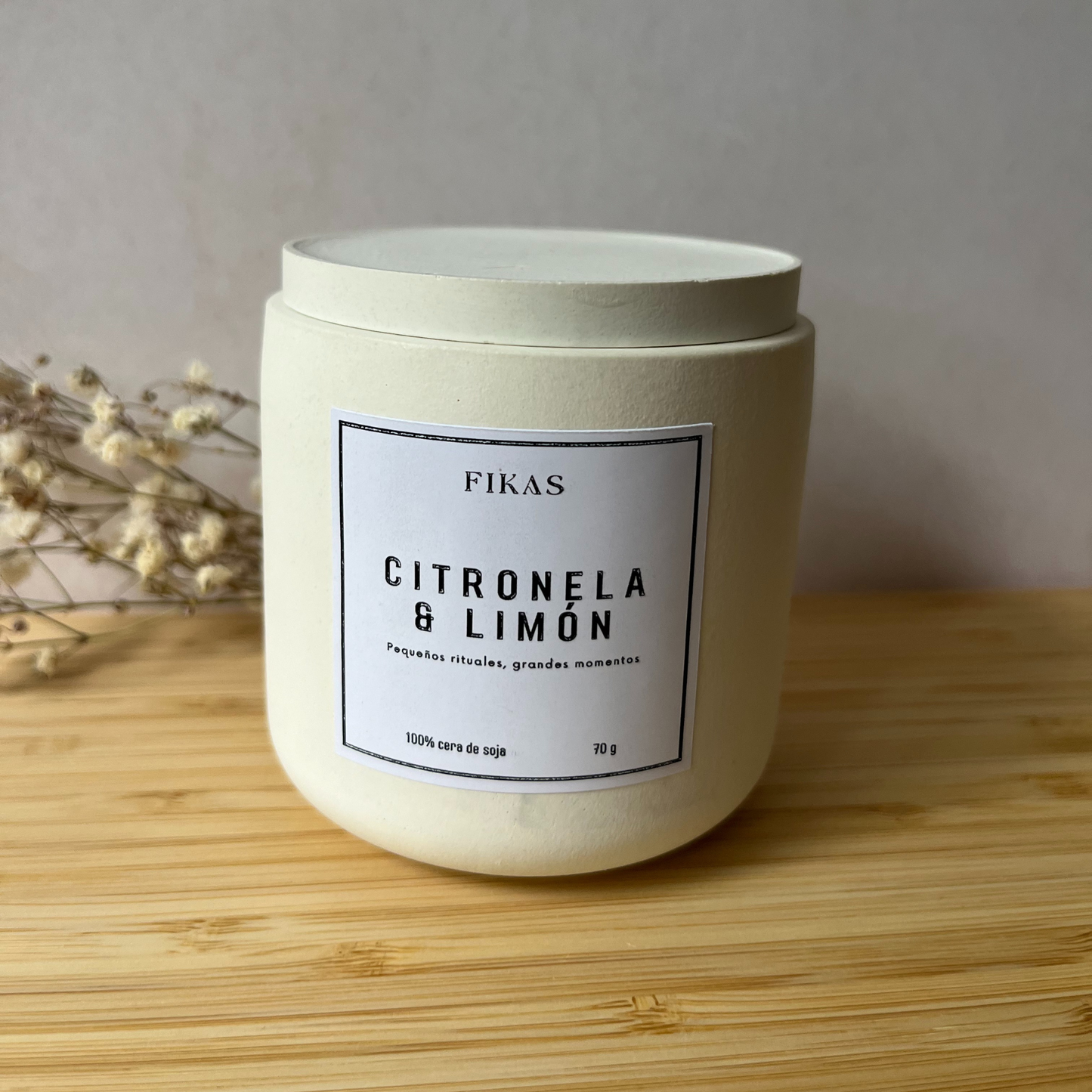 Vela de citronela y limón