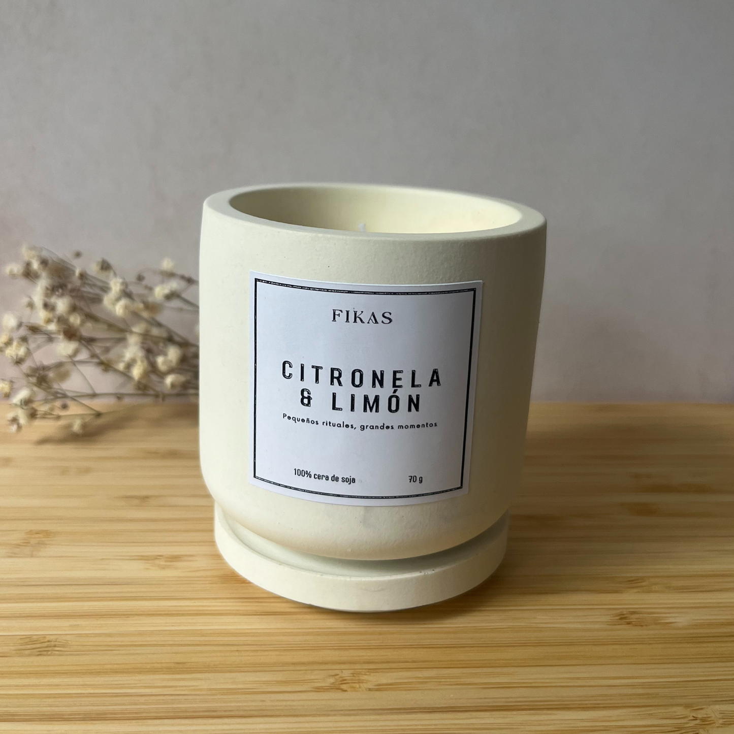 Vela de citronela y limón