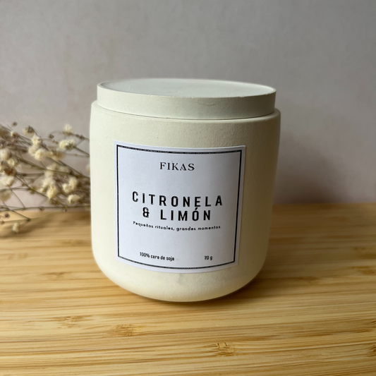 Vela de citronela y limón